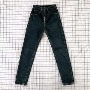 Vintage 80s EDWIN JEANS London Slim 27x30 (24x29.5 Measured) Dark Blue Stonewash